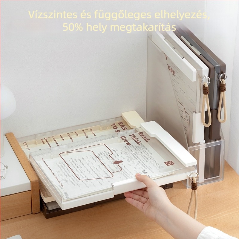 Áttetsző A4-es fájlmappa írófelülettel – műanyag, többfunkciós irattartó dokumentumokhoz и dolgozatokhoz