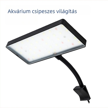 8W LED akváriumi világítás növényekhez, klipszes, állítható, teljes spektrum