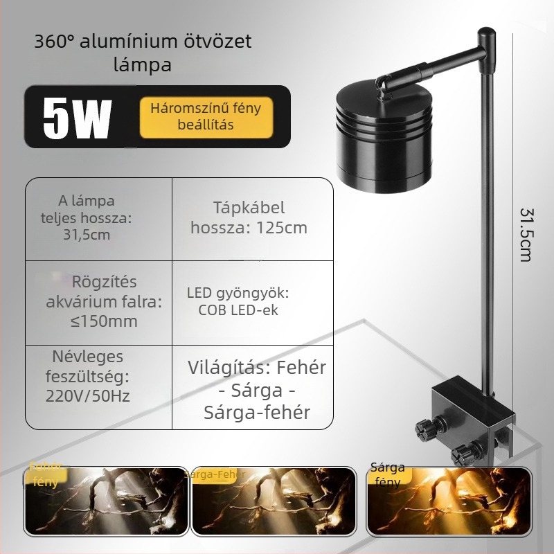 Kis downlight alumínium ötvözetből akvárium és fürdőkád számára – világítás, 5W/6W, a súly változik
