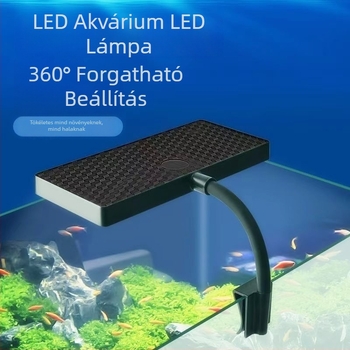 Akváriumi LED kliplámpa, 8W, energiatakarékos, teljes spektrummal vízi növényekhez