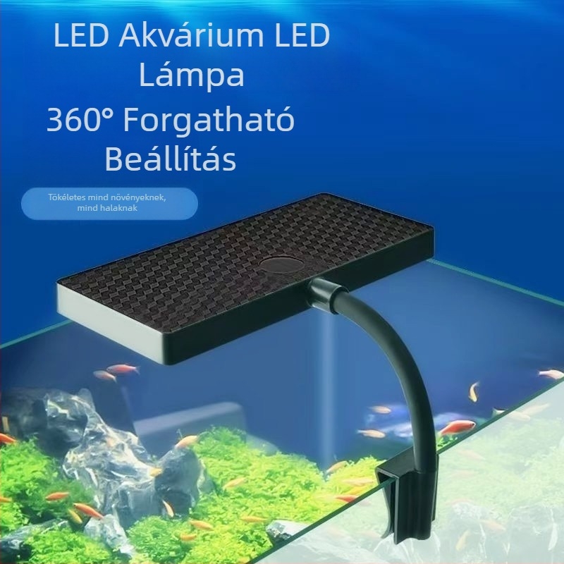 Akváriumi LED kliplámpa, 8W, energiatakarékos, teljes spektrummal vízi növényekhez