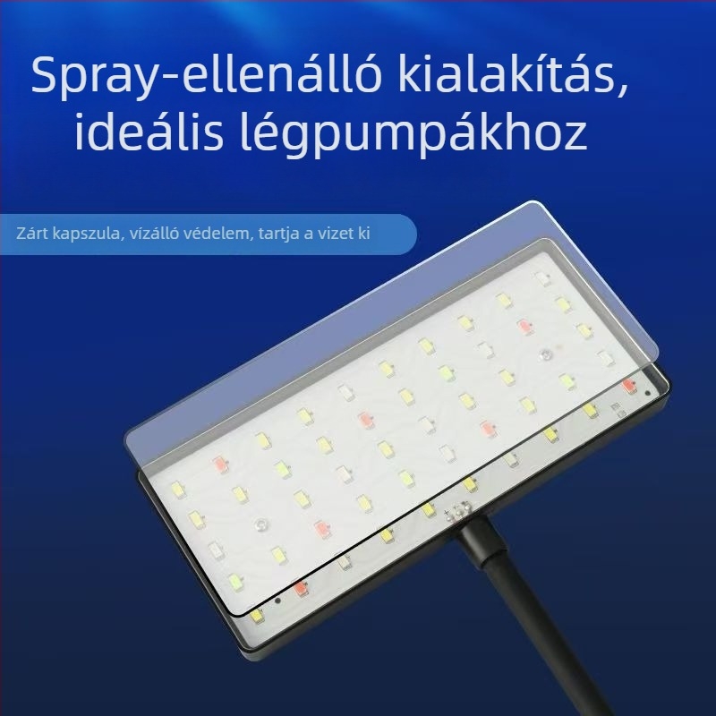 Akváriumi LED kliplámpa, 8W, energiatakarékos, teljes spektrummal vízi növényekhez