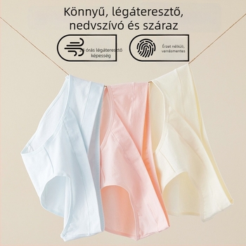 Pamut kismama alsónemű alacsony derékkal, has támasztással, a terhesség minden trimeszterére, antimikrobiális, plusz méret