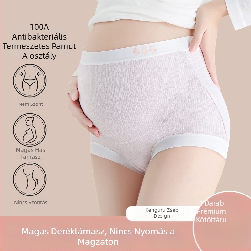 Magas derekú terhesnadrág, 90-95% pamut, lélegző kötött anyag, pocak-támogatás, 100% pamut ágyék rész, nők számára várandósság idején