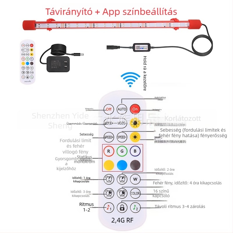 Yidesheng 5054App okos akváriumi LED lámpa – vízálló, színek kiemelésére, időzítővel és fényerő-szabályozással