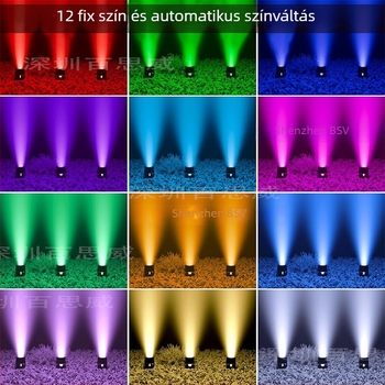 Napelemes víz alatti lámpa medencéhez, 6 fej RGB színváltó, 6V/4W, 4400mAh, Automatikus ciklus mód