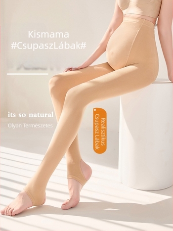 Terhes tights nude színben, szabad láb hatás, belső bélés, pocaktámogatás, tavasz–ősz–tél, plusz méret