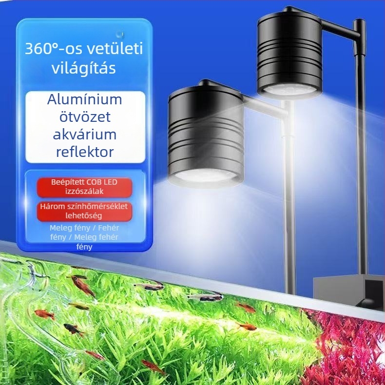 Mingqi alumínium ötvözetes akváriumi világítás - 7W, 800 g, akvárium növényekhez és tájépítéshez