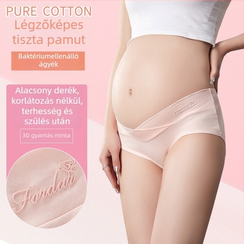 Kismama alacsony derekú, seamless pamut fehérnemű antibakteriális ágyéktáj és csípőemelés funkcióval