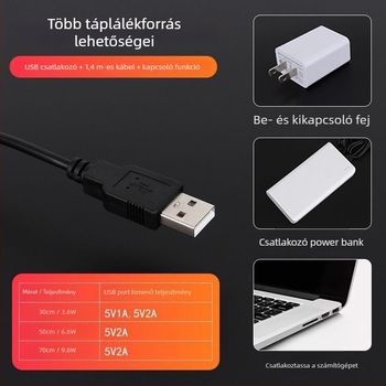 USB-s vízálló LED-szalag, ultra fényes, beépített power bankkal, kempingezéshez, kollégiumi szobához és akváriumhoz