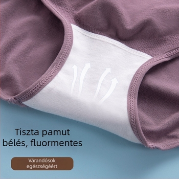 Terhes női pamutból készült fehérnemű, középmagas derekú, pocaktámasz, antibakteriális, 95% pamut anyag, 100% pamut aljával