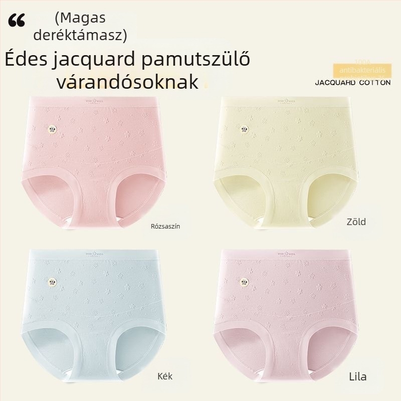 Anyasági fehérnemű, magas derekú has támasz, lélegző kötött pamut, 100% pamut bélés, modell 8101