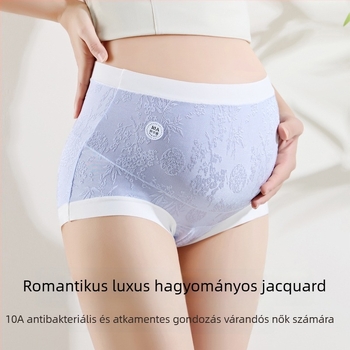 Kismama fehérnemű, magas derekú, lélegző nylonból, pamutbetét a redőnél, has támogatás, gyors száradás