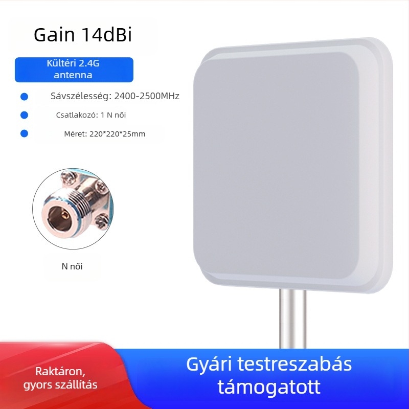 WiFi irányított síkpaneles antenna, 2.4/5.8 GHz, 18 dBi nyereség, híd AP alapállomás