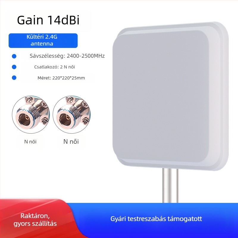 WiFi irányított síkpaneles antenna, 2.4/5.8 GHz, 18 dBi nyereség, híd AP alapállomás