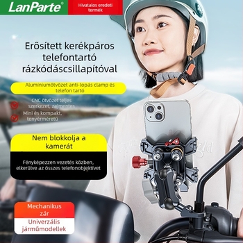 Lanparte autótelefon-tartó elektromos járművekhez – ötvözet, clamp típusú rögzítés, testreszabható opció