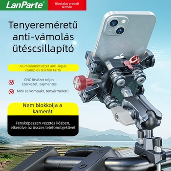 Lanparte autótelefon-tartó elektromos járművekhez – ötvözet, clamp típusú rögzítés, testreszabható opció