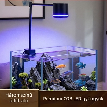 Akváriumos LED COB lefelé világító lámpa, teljes spektrummal, állítható, csipeszes fény lencsével tengeri akváriumhoz, táj víz alatti növényekkel és korallokkal