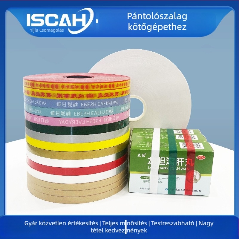 OPP kötegző szalag gépi csomagoláshoz, vastagság 0,12 mm, anyag OPP, húzási szilárdság magas