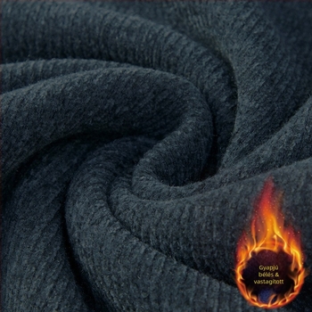 Chenille-szövésű kötött felső fleece-béléssel, kerek nyakkal, őszi–téli mindennapi viselet férfiaknak