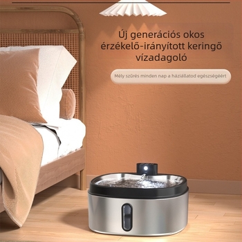 Kisállat vízadagoló vezeték nélküli indukcióval, csendes működés, automatikus vízkeringés, nagy kapacitás, szétszedhető kialakítás