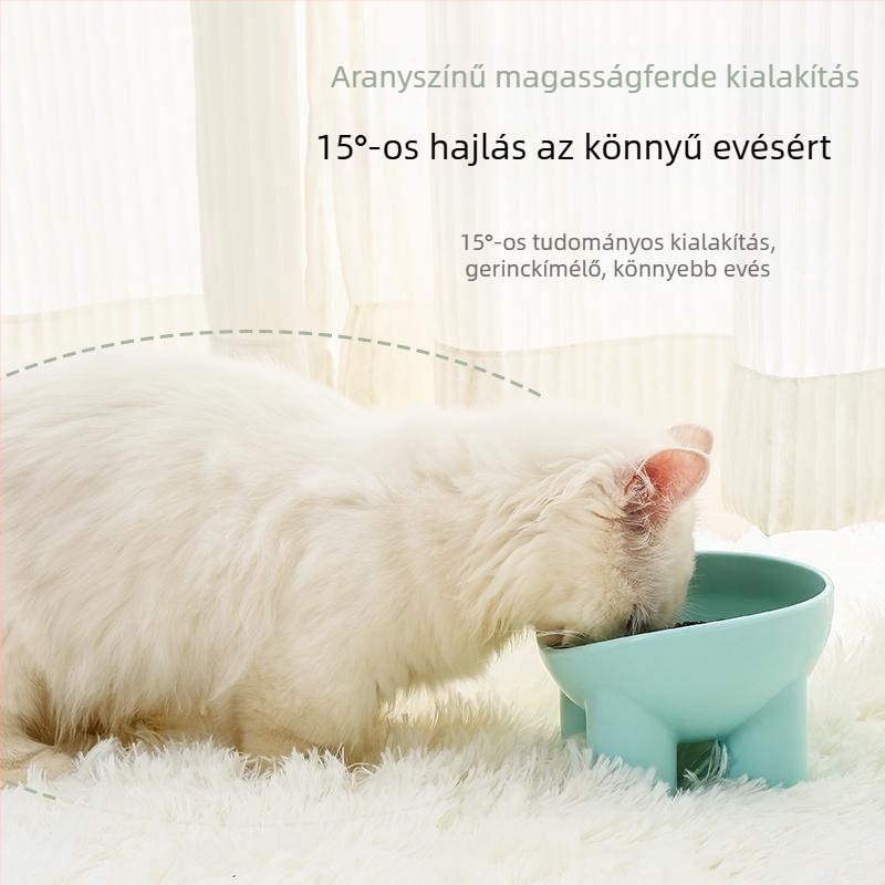 Kisállat etető tálak – kettős tál magas állványon, dőlés elleni dizájn, PP anyag, 340 darabos doboz