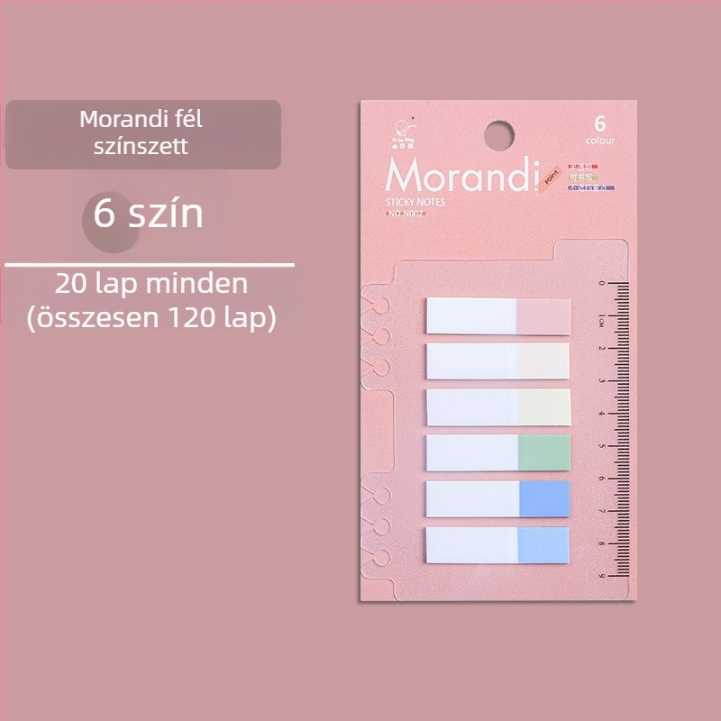 Műanyag indexjelzők, írható, ragasztómentes, füzettel kompatibilis