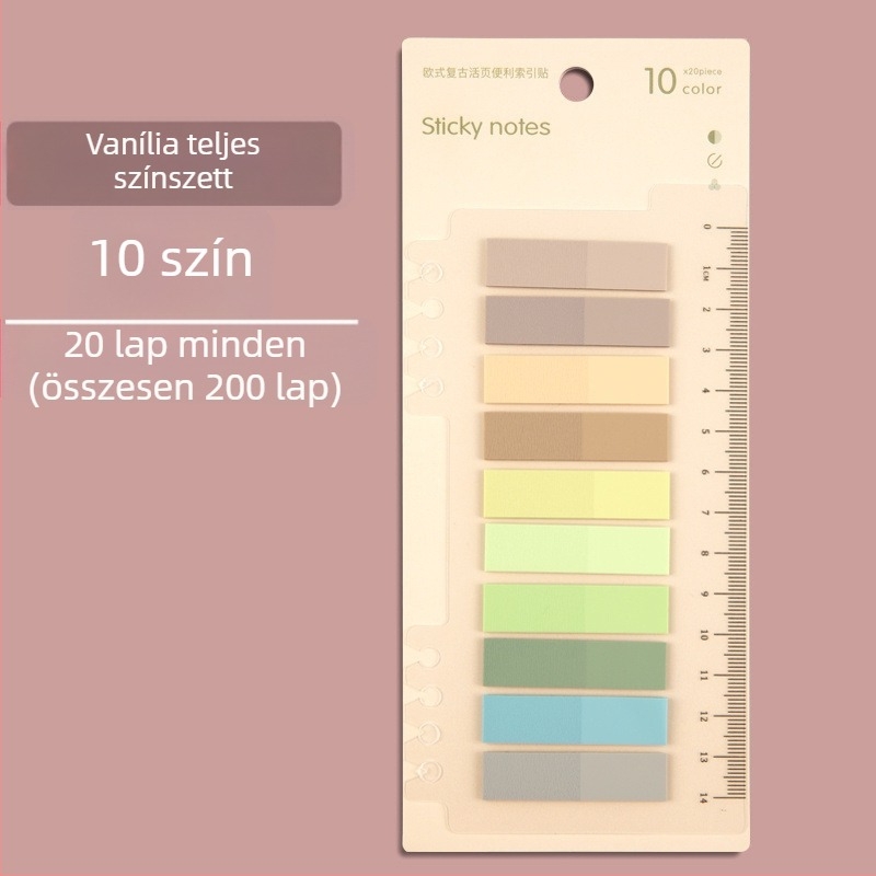 Műanyag indexjelzők, írható, ragasztómentes, füzettel kompatibilis