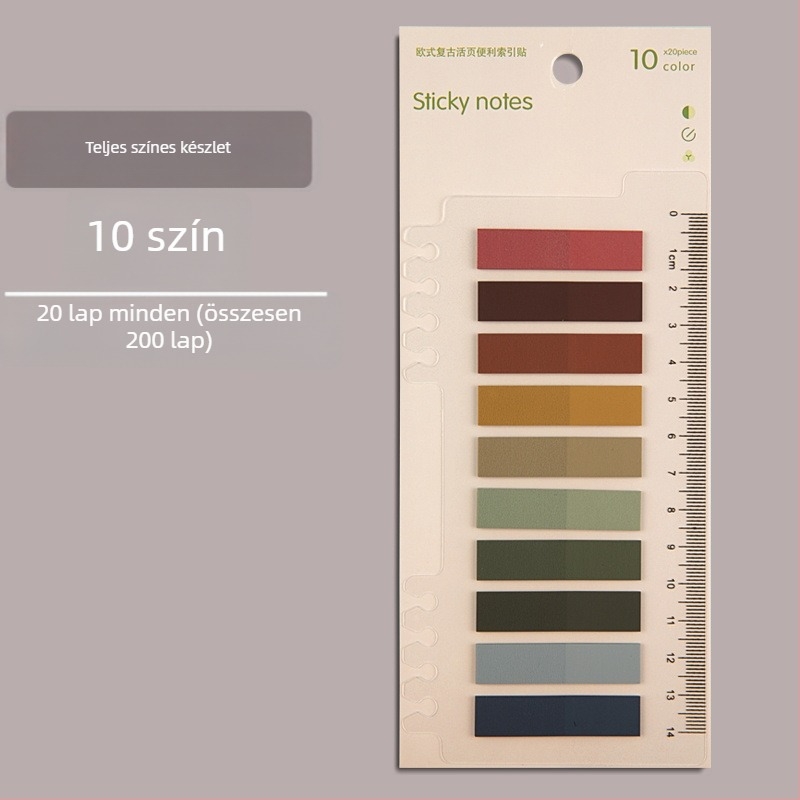 Műanyag indexjelzők, írható, ragasztómentes, füzettel kompatibilis