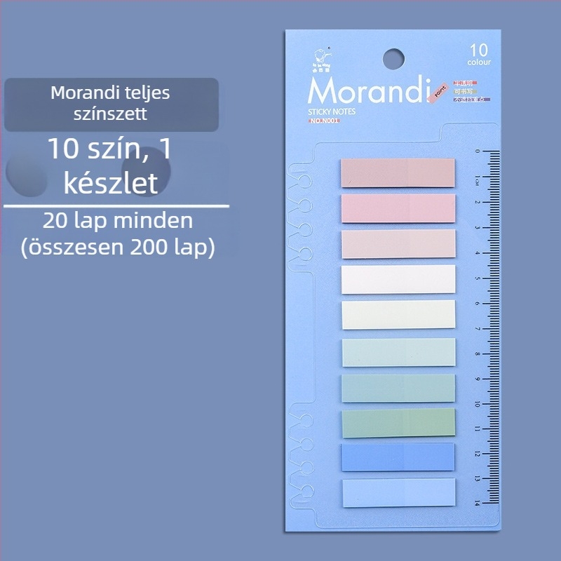 Műanyag indexjelzők, írható, ragasztómentes, füzettel kompatibilis