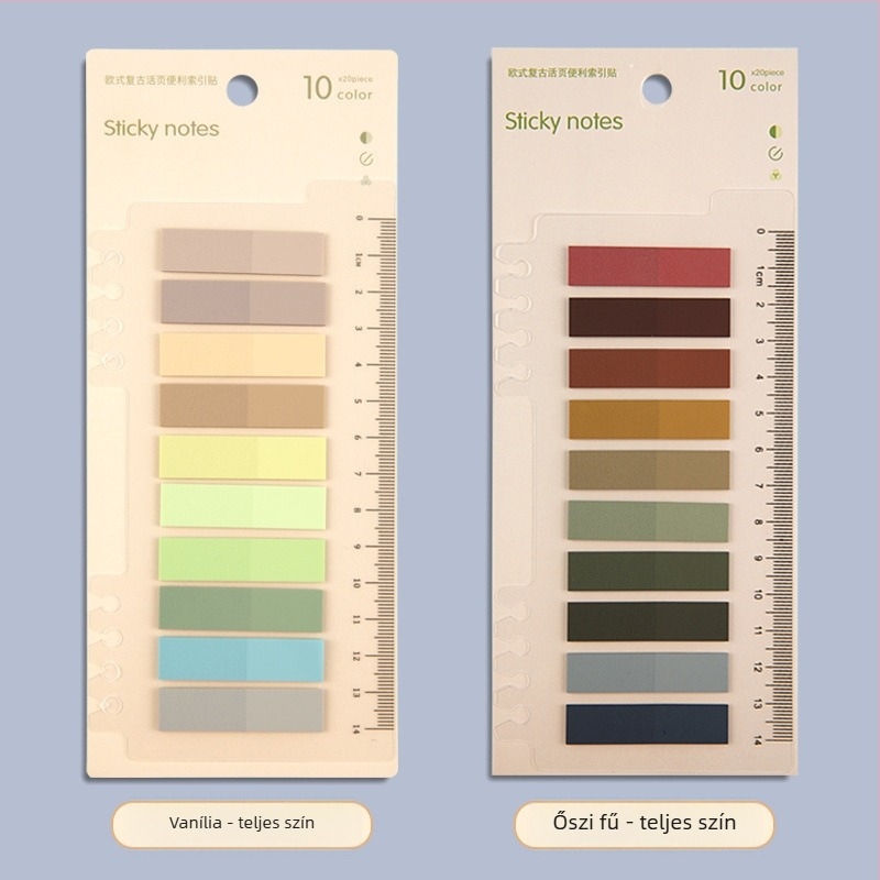 Műanyag indexjelzők, írható, ragasztómentes, füzettel kompatibilis