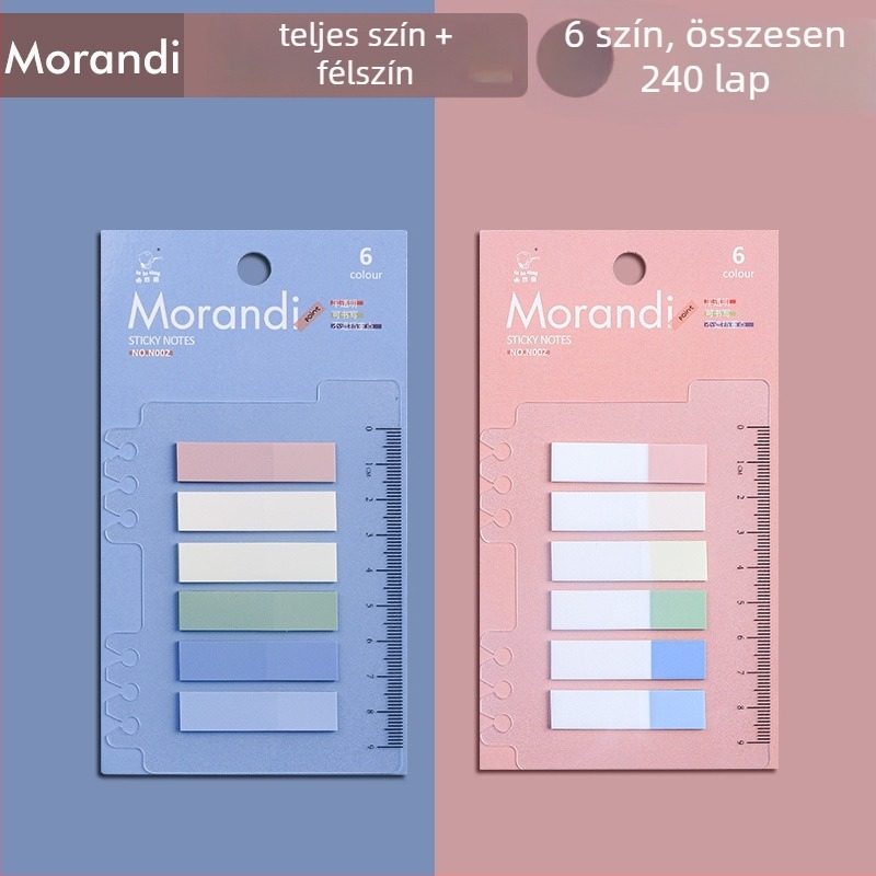 Műanyag indexjelzők, írható, ragasztómentes, füzettel kompatibilis