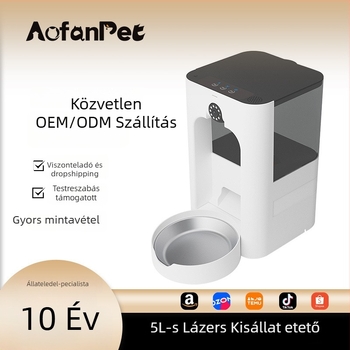 Aofan etetőautomata háziállatoknak, 2025-ös modell, applikációval vezérelhető, levehető tál, 2 kg, kutyák és macskák számára