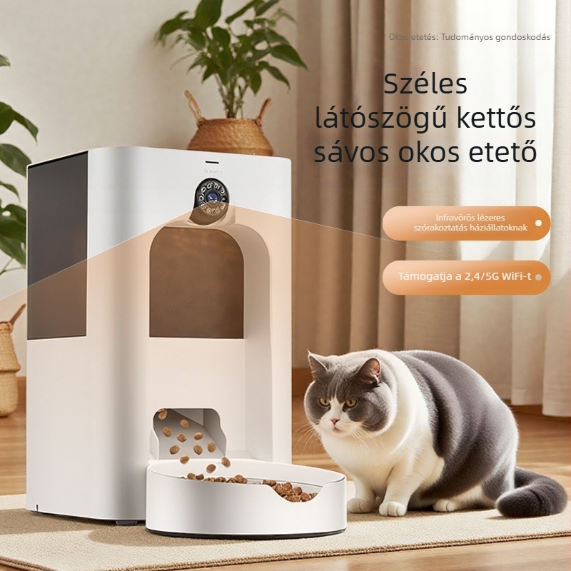 Aofan etetőautomata háziállatoknak, 2025-ös modell, applikációval vezérelhető, levehető tál, 2 kg, kutyák és macskák számára