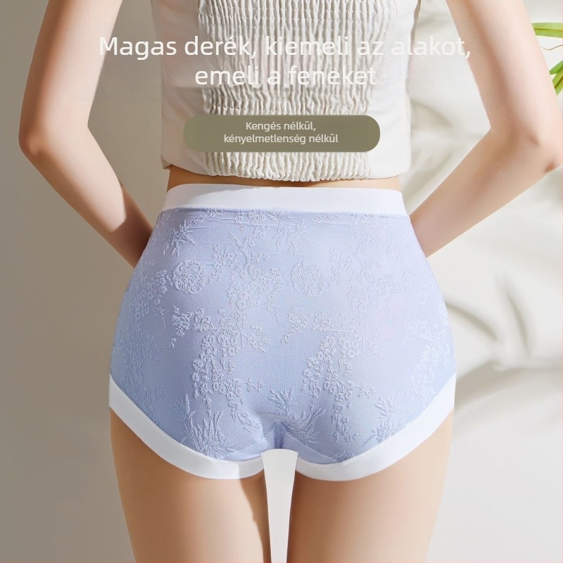 Pamutból készült terhesnadrág, magas derekú, antibakteriális, jacquard szövés, pamut bélés a kerületben, a terhesség korai-tól végéig