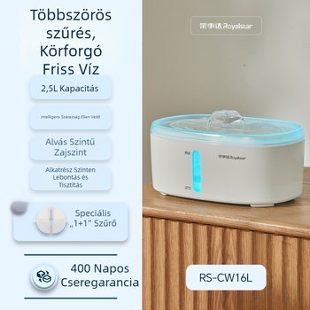 Automata víz adagoló háziállatok számára, 16 L kapacitás, áramló körforgás, levehető, macskáknak és kutyáknak