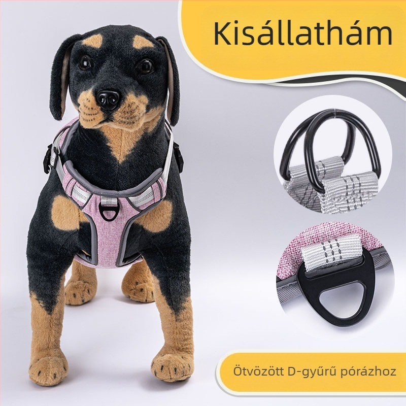 Kutyahám kültéri, állítható csattal, reflektív, közepes és nagy testű kutyáknak, kényelmes