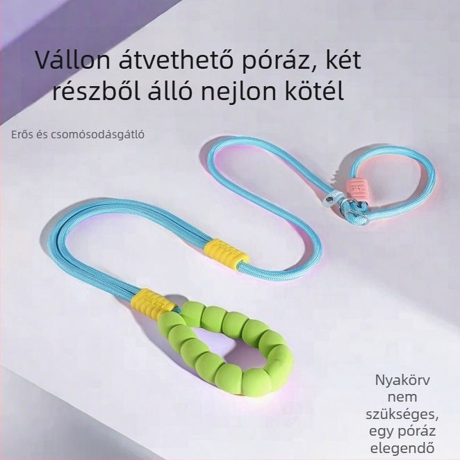Többfunkciós P-láncú kutyapóráz, crossbody kialakítással, kéz nélkül, kis- és nagytestű kutyáknak