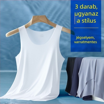 Férfi széles vállú ujjatlan felső, Modal, 90–95% Modal tartalom, Vast szövet 251–300 g/m², Kerek nyak, Nyár