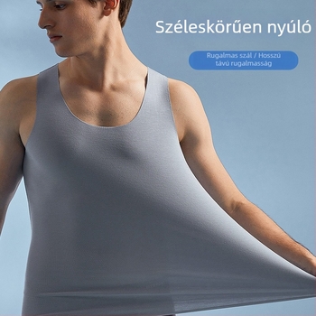 Férfi széles vállú ujjatlan felső, Modal, 90–95% Modal tartalom, Vast szövet 251–300 g/m², Kerek nyak, Nyár