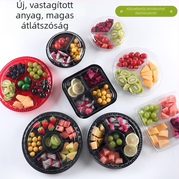 Egyszer használatos, átlátszó PET gyümölcs csomagoló doboz fedéllel és rekeszekkel
