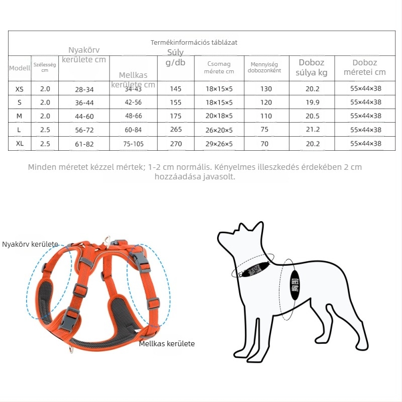 Hálós mellény-stílusú kutyahám kis testű fajtákhoz, kölyökkutyáknak (Bichon, Corgi)