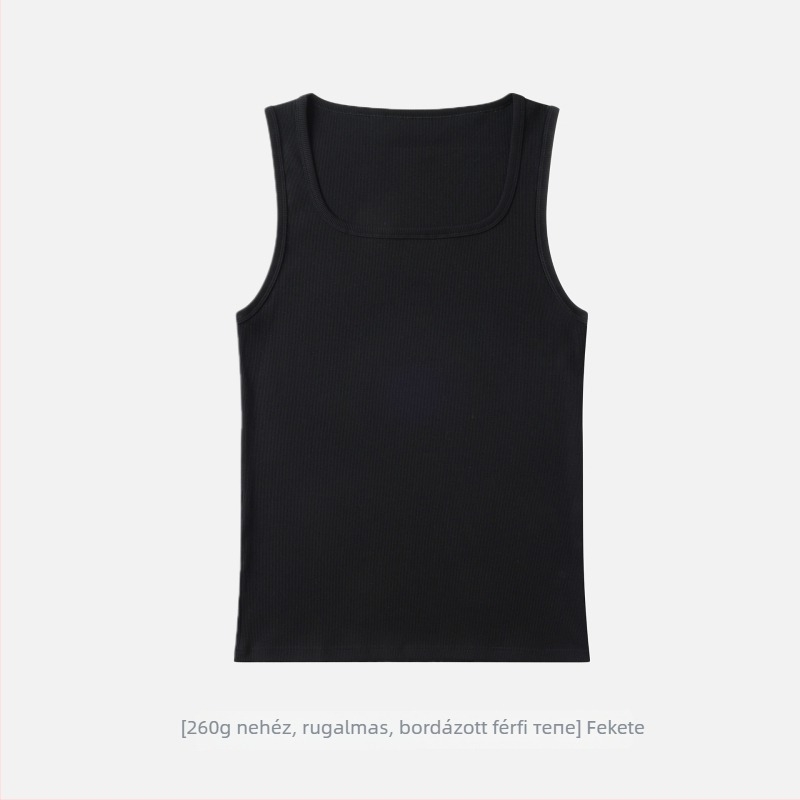 Y-back mellény, karcsú szabású, ujja nélküli alsó réteg, nedvesség-elvezető pamut-keverék, kerek nyak