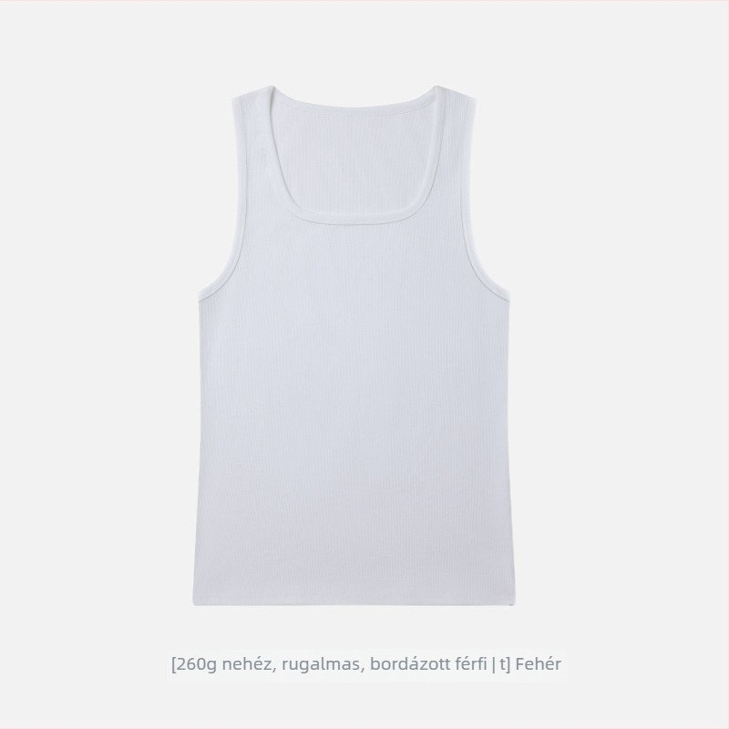 Y-back mellény, karcsú szabású, ujja nélküli alsó réteg, nedvesség-elvezető pamut-keverék, kerek nyak