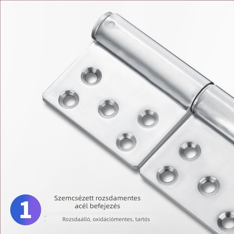 Zászló alakú rozsdamentes acél ajtózsanér, levehető, polírozott felülettel, modell Flag Hinge