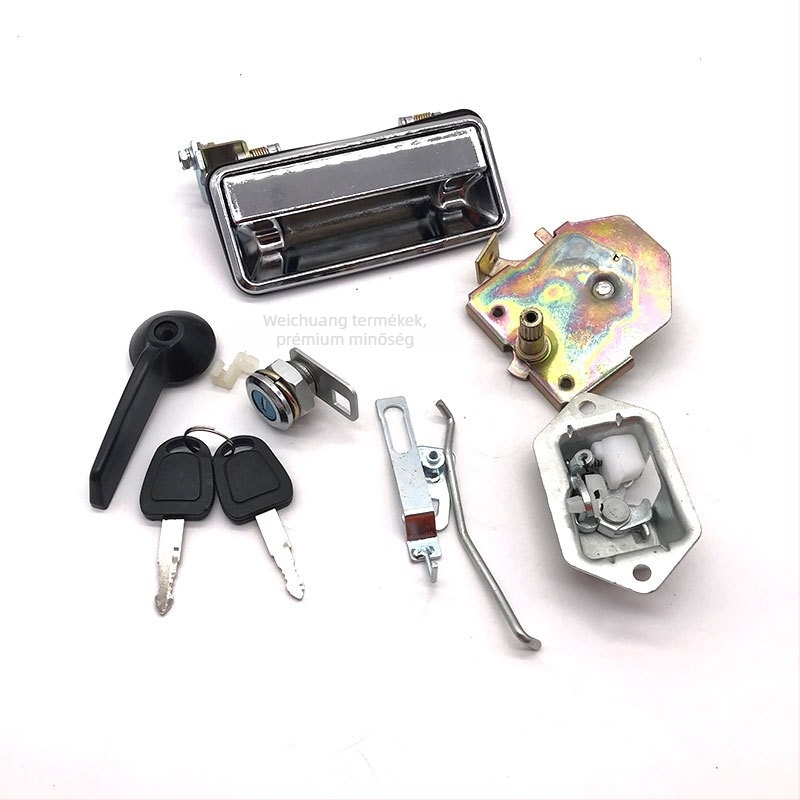 Wei Lianbo exkavátor kabinajtó-zárrendszer készlet Doosan Daewoo 55/60/75-höz – fogantyú, zárblokk és záróhenger