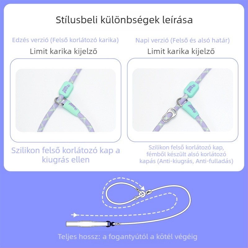 COOLPETS fényvisszaverő kutya póráz lánccal közepes és nagy testű kutyák számára, edzőpóráz, anti-tekeredés, kényelmes fogantyú