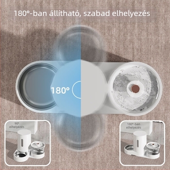 Elektronikus kisállat vízadagoló és automata etető macskáknak és kutyáknak, nagy kapacitású, száraz–nedves elválasztás, integrált víz- és etetőrendszer