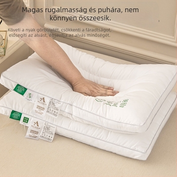 Gyerekeknek szóló téglalap alakú párna nyaki támasztékkal, 100% Feather Velvet töltet, Class A mosható pamut-polieszter anyagból