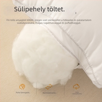 Gyerekeknek szóló téglalap alakú párna nyaki támasztékkal, 100% Feather Velvet töltet, Class A mosható pamut-polieszter anyagból